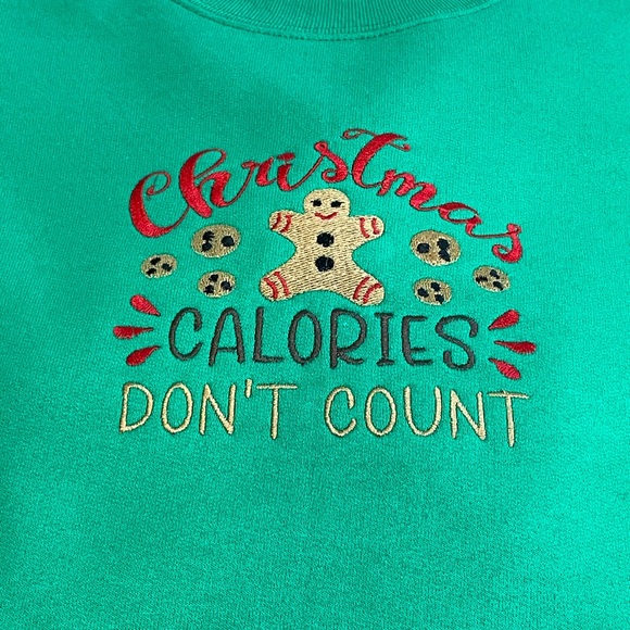 Custom Embroidered Christmas Calories Don’t Count Women’s Sweatshirt - Picture 2 of 5